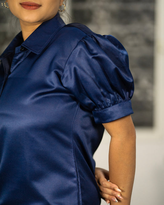 The Power Puffed Blue Shirt