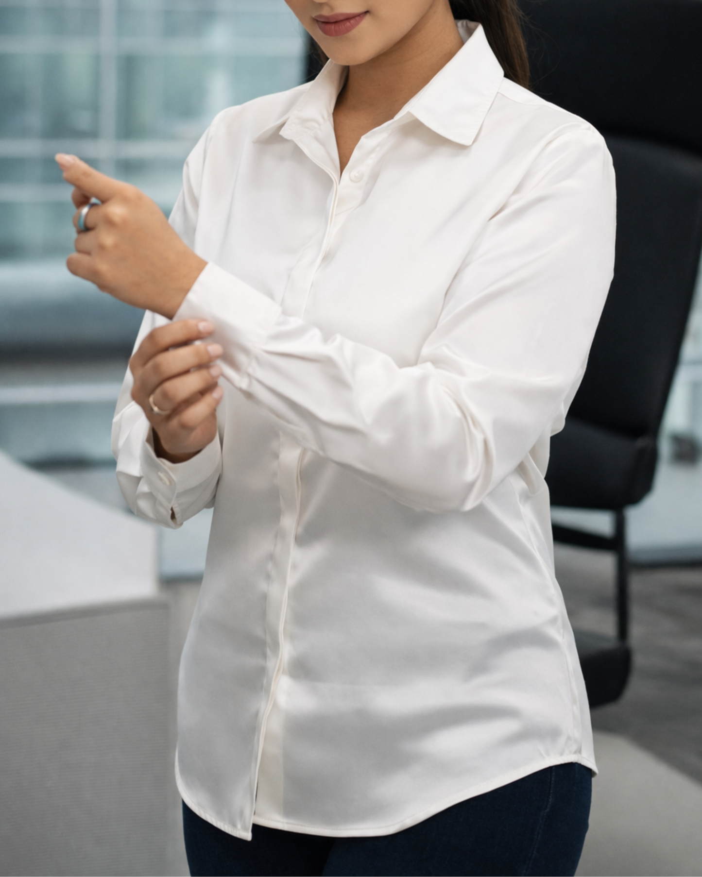 white dress shirt for women The Drop Waist / XXL Highlight the sophistication of your establishment with this Henry Segal womens white long sleeve dress shirt Oversized Button Up Dress Shirt