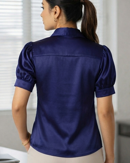 The Power Puffed Blue Shirt