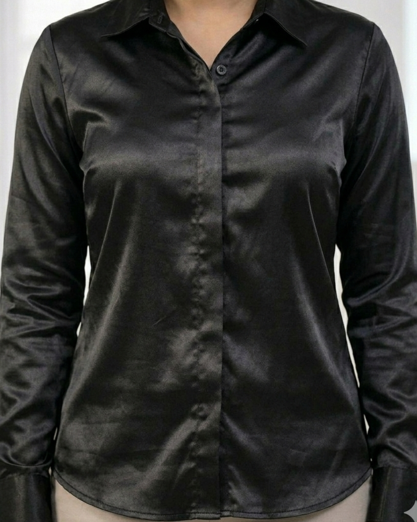 The Eclipse Black Satin Shirt