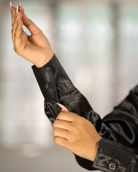 The Eclipse Black Satin Shirt